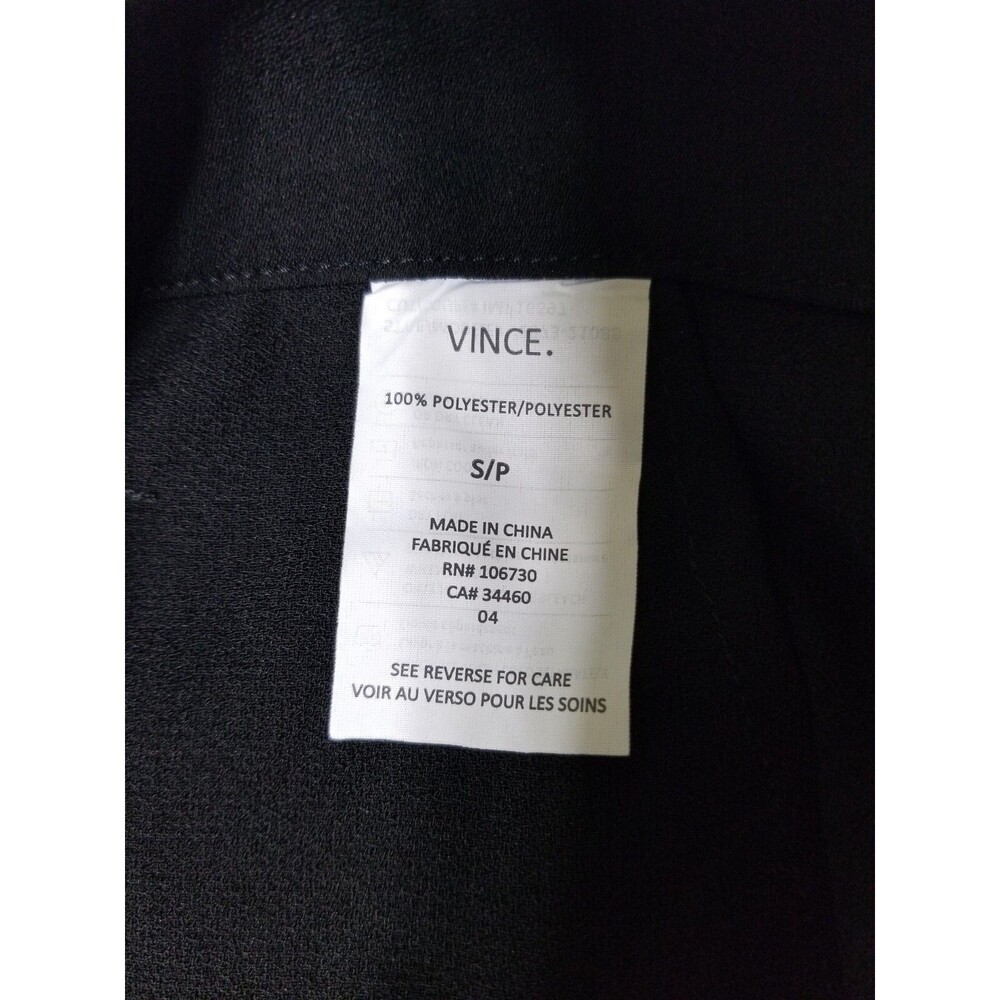 NWT Vince Relaxed Satin Piped Pull-On Trouser Pants in Black Size XS, S $295 - Picture 14 of 14